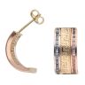 14ct Yellow, White And Rose Gold Cubic Zirconia Greek Key Cuff Earrings