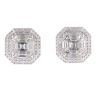 Platinum 2.75ct Asscher Pie Cut Diamond Halo Stud Earrings