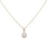 14ct Yellow Gold Cubic Zirconia Cluster Pendant And Chain 18"
