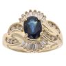 14ct Yellow Gold 0.55ct Diamond And Sapphire Cluster Ring