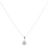 Silver Cubic Zirconia Cluster Pendant And Chain 18" by Icesia
