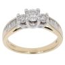 14ct Yellow Gold 1.25ct Diamond Trilogy Ring