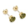 9ct yellow gold 5mm dark peridot CZ stud Earrings