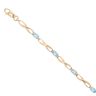9ct Yellow Gold Blue Topaz Bracelet 7"