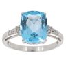 9ct White Gold 0.05ct Diamond and Blue Topaz Ring