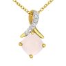 9ct Yellow Gold Opal Crossover Diamond Pendant Necklace