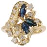 18ct Yellow Gold Cubic Zirconia and Sapphire Fancy Ring