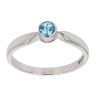 9ct White Gold Blue Topaz Stone Set Ring