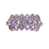 9ct Yellow Gold Iolite Three Row Ring
