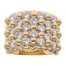 Silver Gold Plated Cubic Zirconia Five Row Keeper Ring