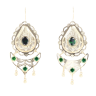14ct Yellow Gold Green Gemstone Drop Earrings