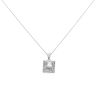 14ct White Gold 0.70ct Emerald And Brilliant Cut Diamond Cluster Pendant And Chain 16"