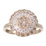 9ct Yellow Gold 0.50ct Champagne and White Diamond Cluster Ring