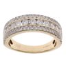 18ct Yellow Gold 1.00ct Diamond Three Row Ring