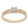 18ct Yellow Gold 0.25ct Princess and Brilliant Cut Diamond Cluster Ring