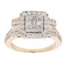 14ct Yellow Gold 1.00ct Brilliant and Baguette Cut Diamond Cluster Ring