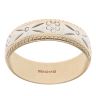 9ct Yellow and White Gold Patterned Wedding Band 5.8mm