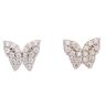 Silver Cubic Zirconia Butterfly Stud Earrings by Icesia