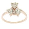 9ct Yellow Gold 0.02ct Diamond and Green Gemstone Cluster Ring
