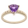 9ct Yellow Gold Cubic Zirconia and Amethyst Solitaire Ring