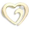9 Carat Yellow Gold 4pts Diamond Heart Pendant
