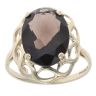 9ct Yellow Gold Smoky Quartz Single Stone Ring