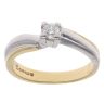 18ct Yellow and White Gold 0.15ct Brilliant Cut Diamond Solitair Twist Ring