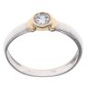 9ct White and Yellow Gold Cubic Zirconia Solitaire Ring