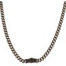 14ct Yellow Gold Monaco Black Pave Lock Curb Chain 22"