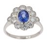 Platinum 1.20ct Sapphire and 0.90ct Diamond Cluster Ring