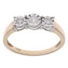 9ct Yellow Gold 0.25ct Brilliant Cut Diamond Trilogy Ring