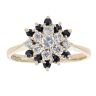 9ct Yellow Gold Sapphire And Cubic Zirconia Cluster Ring
