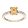 9ct Yellow Gold Created Citrine And Diamond Stone Set Ring