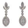 14ct White Gold 1.50ct Marquise and Brilliant Cut Diamond Drop Earrings