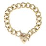 9ct Yellow Gold Heart Charm Bracelet 7"