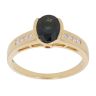 18ct Yellow Gold Sapphire and 0.15ct Diamond Ring