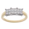 18ct Yellow Gold 0.55ct Princess Cut Diamond Cluster Ring