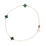 9ct Yellow Gold Malachite Petal Bracelet 7.5"