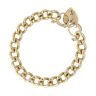 9ct Yellow Gold Heart Lock Charm Bracelet 7"