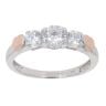 14ct White and Rose Gold Cubic Zirconia Three Stone Ring