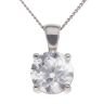 Lab Grown 9ct White Gold 1.00ct Diamond Solitaire Pendant and Chain 18"