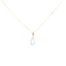 9ct Yellow Gold Blue Topaz Pendant And Chain 18"
