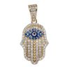 9ct Yellow Gold Cubic Zirconia Hamza Hand Pendant