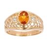 18ct Yellow Gold Citrine And Cubic Zirconia Stone Set Ring