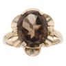 9ct Yellow Gold Smoky Quartz Single Stone Ring