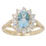18ct Yellow Gold Topaz and Cubic Zirconia Cluster Ring