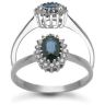 9 Carat White Gold 0.12pts Diamond & Sapphire Ring