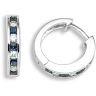 18 Carat White Gold Diamond-22pt Sapphire -50pt Hoop Earrings