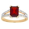 9ct Yellow Gold Garnet and Diamond Ring