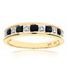 9ct Yellow Gold Sapphire and Diamond Eternity Ring
